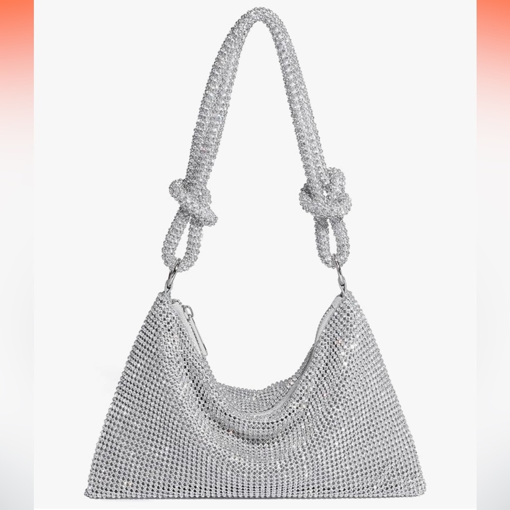 Silver Rhinestone Shoulder Purse